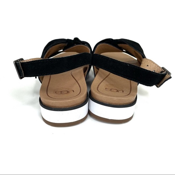 UGG Joanie Suede Bow Black Sandals Slingback Slippers Size 6 - Picture 7 of 12